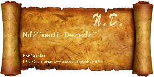 Némedi Dezső névjegykártya